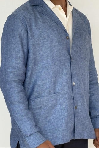 جاكيت أزرق رجالي كتان جاكيت رجالي فخم