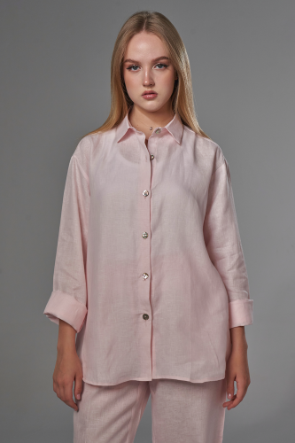 قميص كتان نسائي بيبى بينك