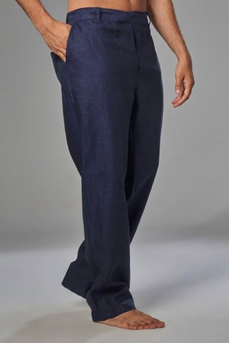 بنطلون كتان كحلي