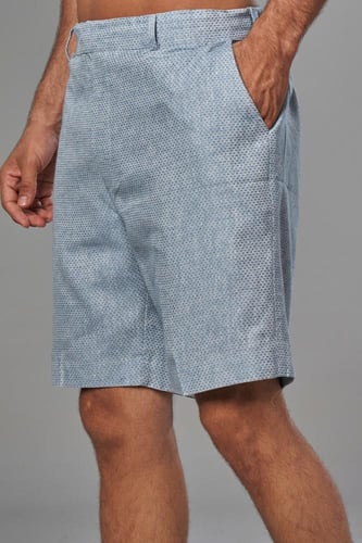 شورت كتان رجالي الأزرق