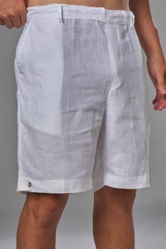 شورت ابيض كتان رجالي - white linen shorts