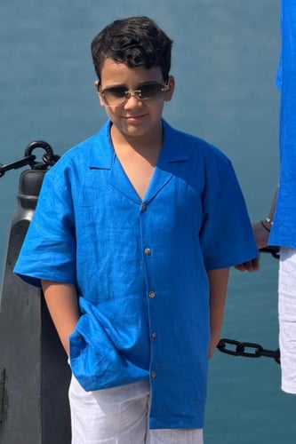 قميص ازرق نيلي أطفال