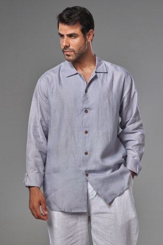 قميص رصاصي خزامي - Lavender Grey Shirt