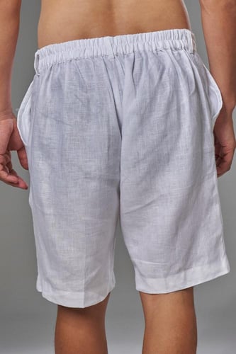 شورت ابيض كتان رجالي - white linen shorts