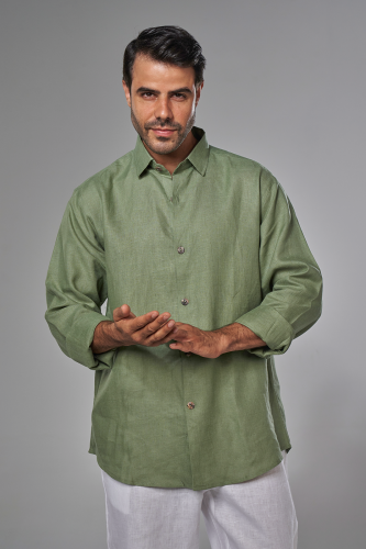 قميص أخضر الميرمية - Sage green shirt