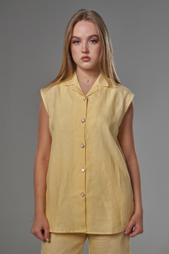 كات أصفر كتان نسائي