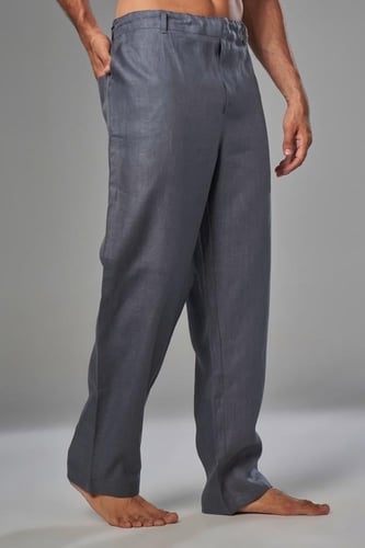 بنطلون رصاصي لينن