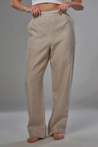 بنطلون بيج فاتح نسائي كتان
