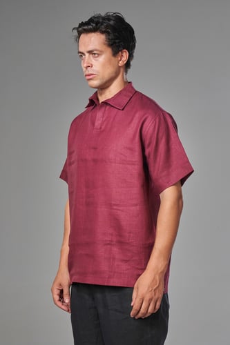 بولو عنابي كتان