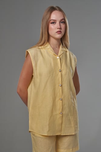 كات أصفر كتان نسائي