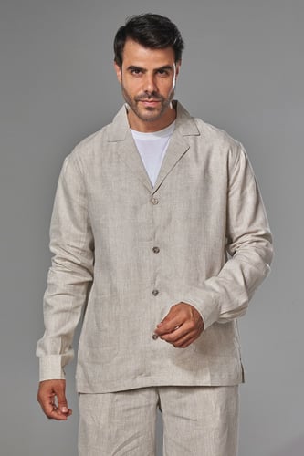 جاكيت بيج رجالي كتان - Beige Linen Jacket