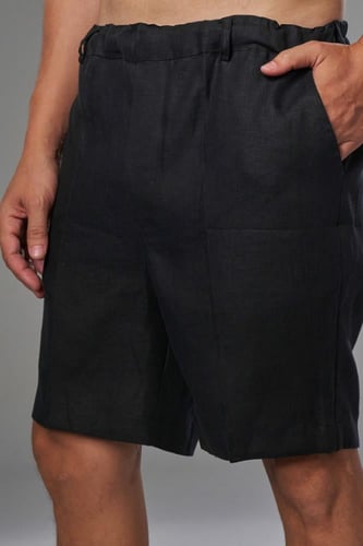 شورت كتان اسود رجالى