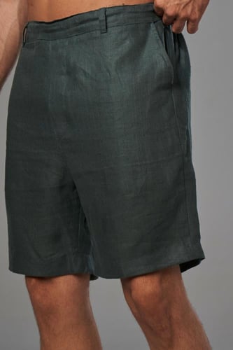 شورت رجالي صيفي كتان زيتى