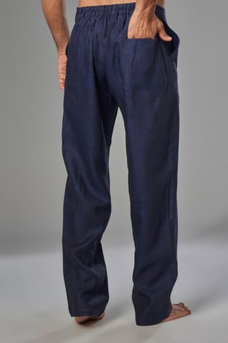 بنطلون كتان كحلي