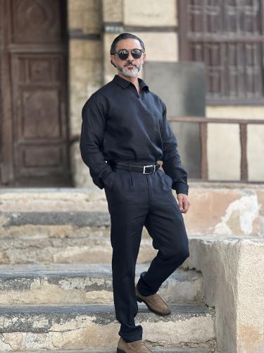 بولو اسود كم طويل