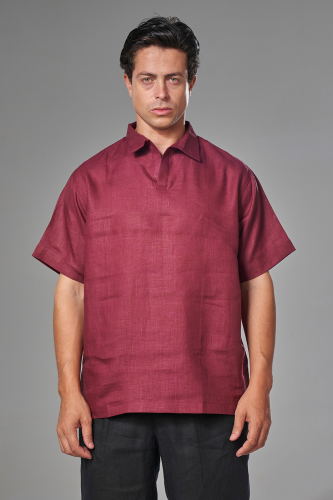 بولو عنابي كتان