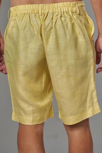 شورت اصفر كتان