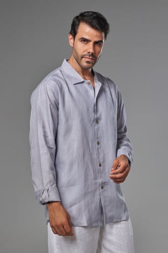 قميص رصاصي خزامي - Lavender Grey Shirt