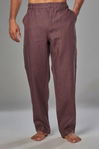 بنطلون كستنائي كتان