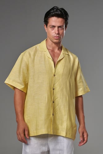 قميص اصفر نص كم