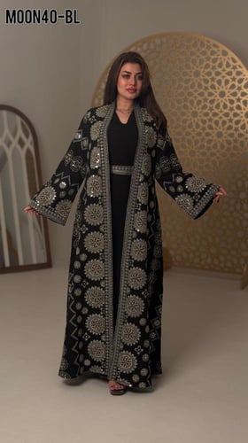جلابيه ملكي مرايا مع تطريز يدوي ️‍ قطعتين ( صناعه...