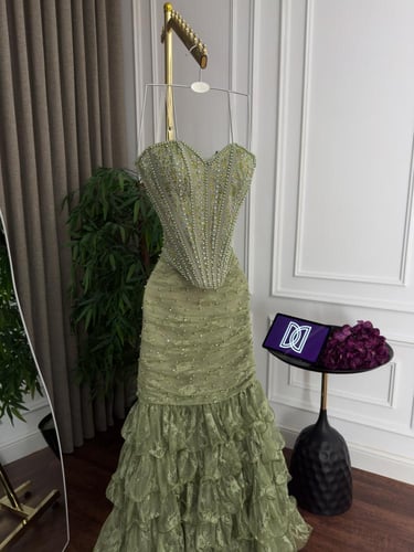 طقم سهره تطريز لول زركون دانتيل كلوش طبقات المقاسا...