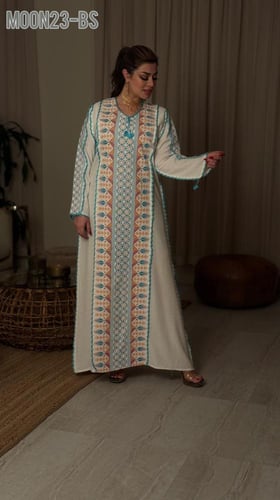 جلابيه تطريز سنارة فلسطيني ⚜️ تطريز كامل مرصع الما...