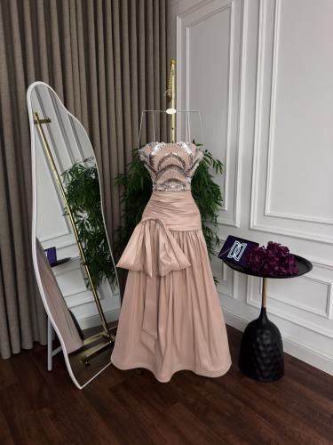 فستان سهره الصدر كلفه تطريز كلوش شانطون المقاسات ب...