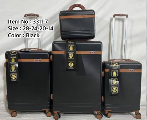 طقم شنط سفر فيبر 4 قطع بكفرات دبل – مقاسات 28/24/2...