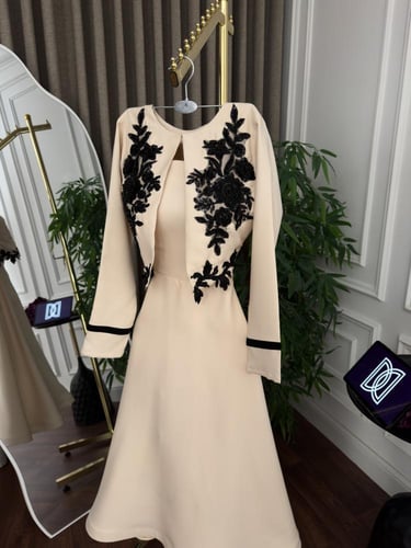 فستان ناعم باربي تطريز يدوي المقاسات بالرقم 1-2-3-...