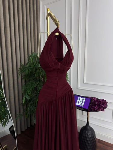 فستان سهره شيفون كلوش ذبل المقاسات بالرقم 1-2-3-4-...