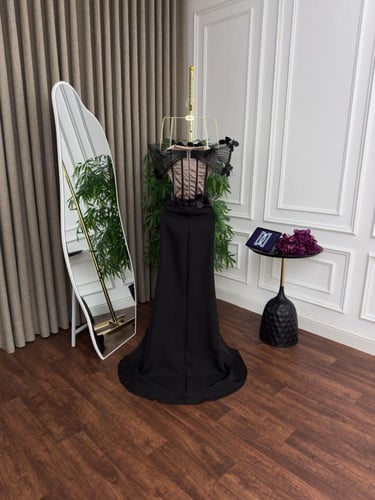 فستان سهره باربي تطريز ورد ليزر المقاسات بالرقم 1-...