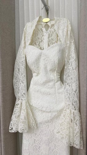 فستان دانتيل ألون سكري المقاسات برقم 1/2/3/4/5 الم...