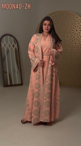 جلابيه ملكي مرايا مع تطريز يدوي ️‍ قطعتين ( صناعه...