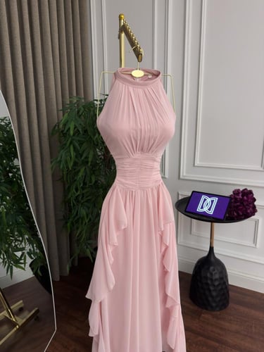 فستان ناعم خامه شيفون كلوش المقاسات بالرقم 1-2-3-4...