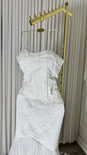 فستا ن سهره الخامه: باربي + دانتيل +تل دبل + سهره...