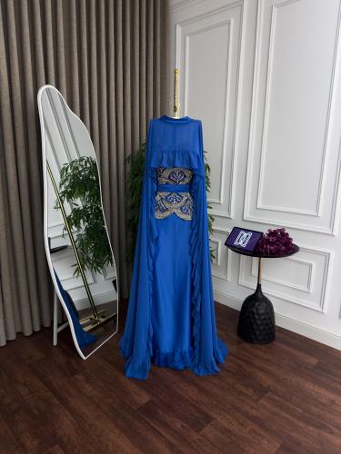 جلابية شيفون وكرب حرير تطريز كمبيوتر المقاسات بالر...