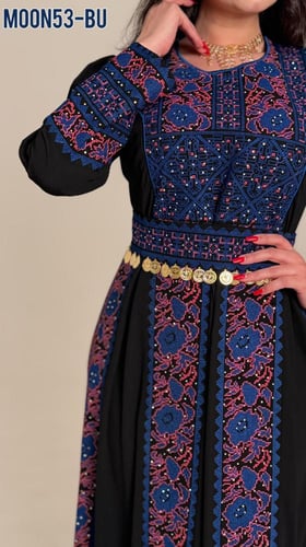 جلابيه كريب فلسطيني كلوج.. تطريز كامل امام ظهر مع...