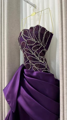 فستان سهرة انيق نوع القماش: *ميكادو تطريز يدوي راق...