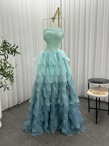 فستان سهره الخامه تل مع جازار مبطن قص ليزر المقاسا...