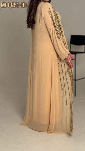 قفطان مغربي .قطعتين تطريز كامل مع مرايا ( صناعه سو...