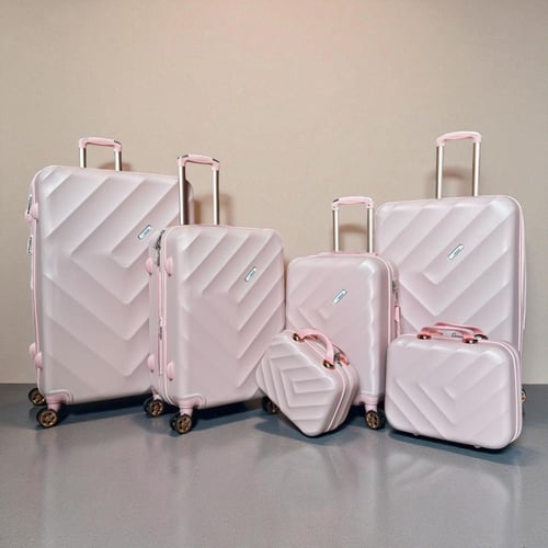 طقم شنط سفر فاخر – 6 قطع – تصميم عصري ومتين* *الوص...