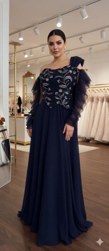 فستان الصدر كلفه تطريز كلوش شيفون المقاسات بالرقم...