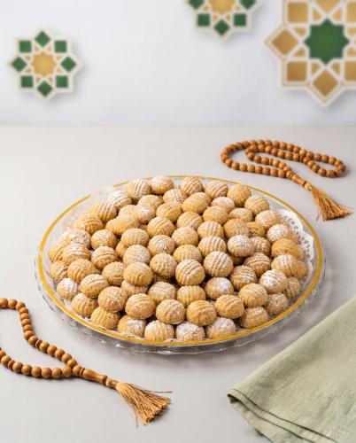 صحن معمول دائرى ذهبي - 2 كيلو