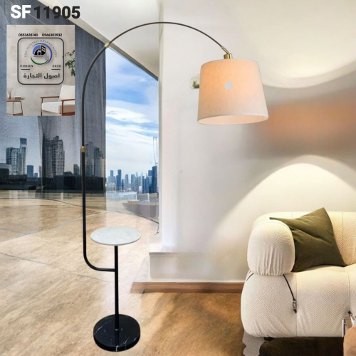 مصباح أرضي ذهبي كامل مع إضاءة ليد وقاعدة صيني 220...