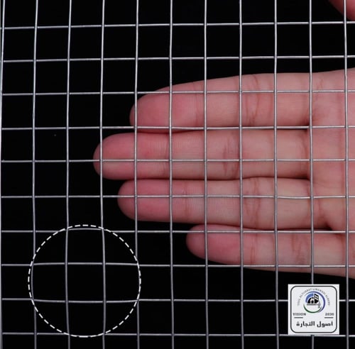 لفة شبك دواجن ملحم ماركة اوميكرون جحم الفتحات 1/2"...