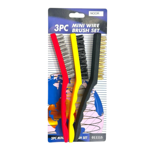 طقم فرش سلك يد بلاستيك صيني مشكل 3 قطعه