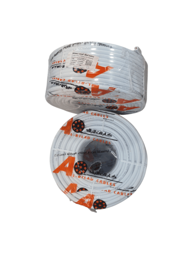 لفة كيبل فلكسيبل مبروم ابيض 3 خط 6 ملي وطني طول 10...