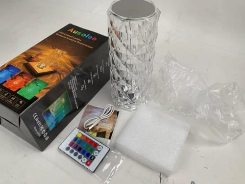 مصباح طاوله كريستال إضاءة متعددة الالوان بطاريه شح...