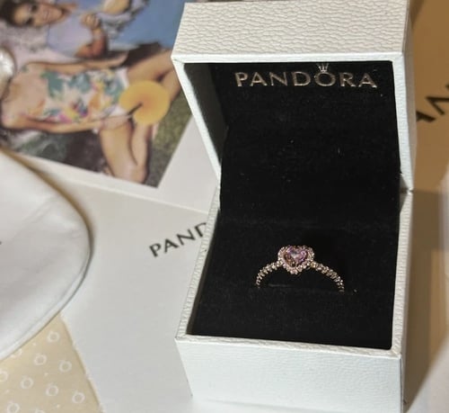 خاتم باندورا كريستالي وردي